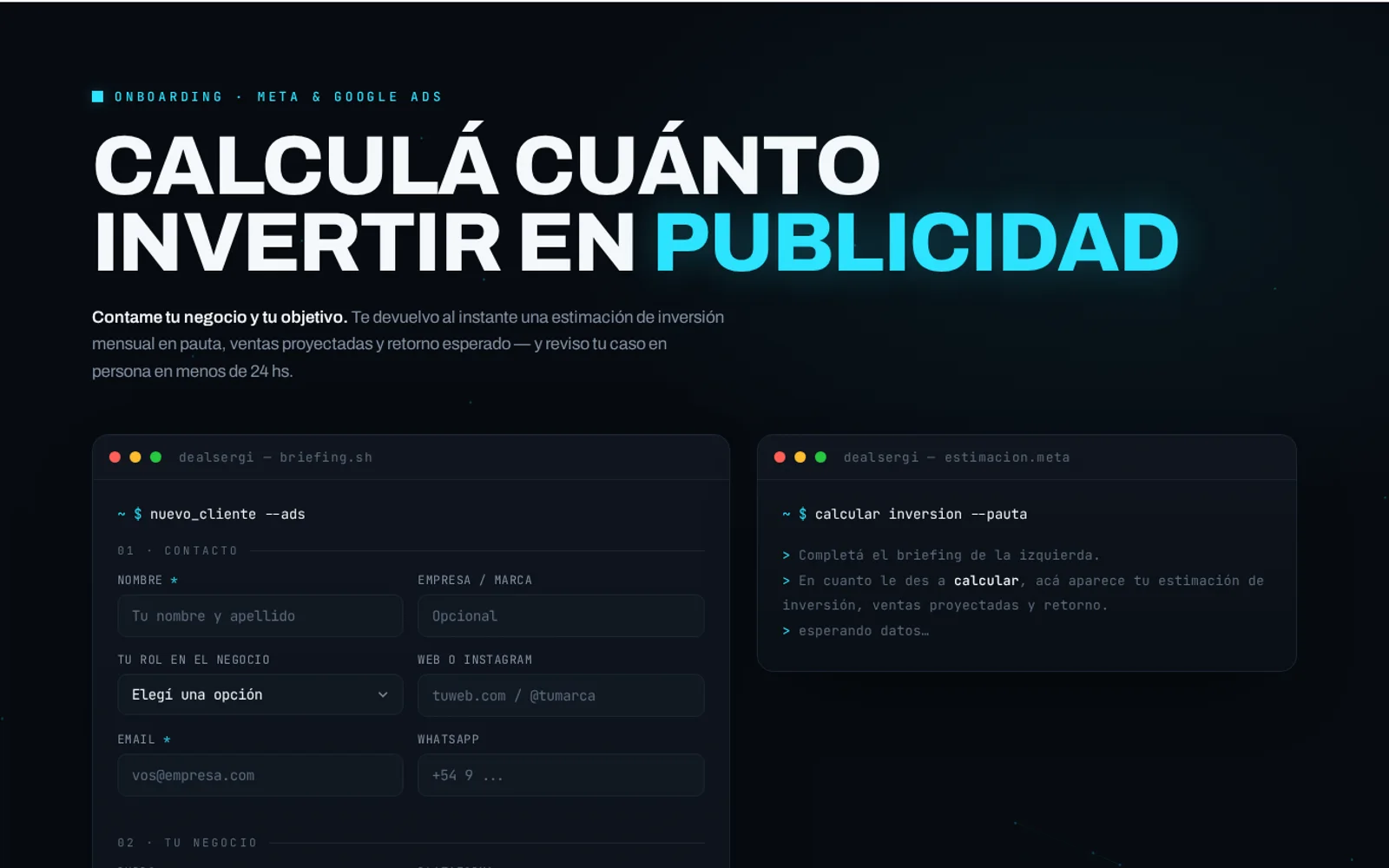 Calculadora de inversión en Ads